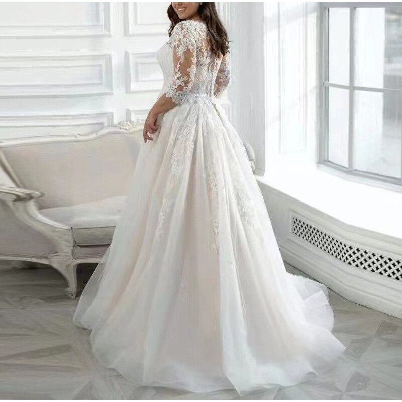 Bridal Wedding Dress Supplier - OEM Brand New Beaded Long Sleeve Dress