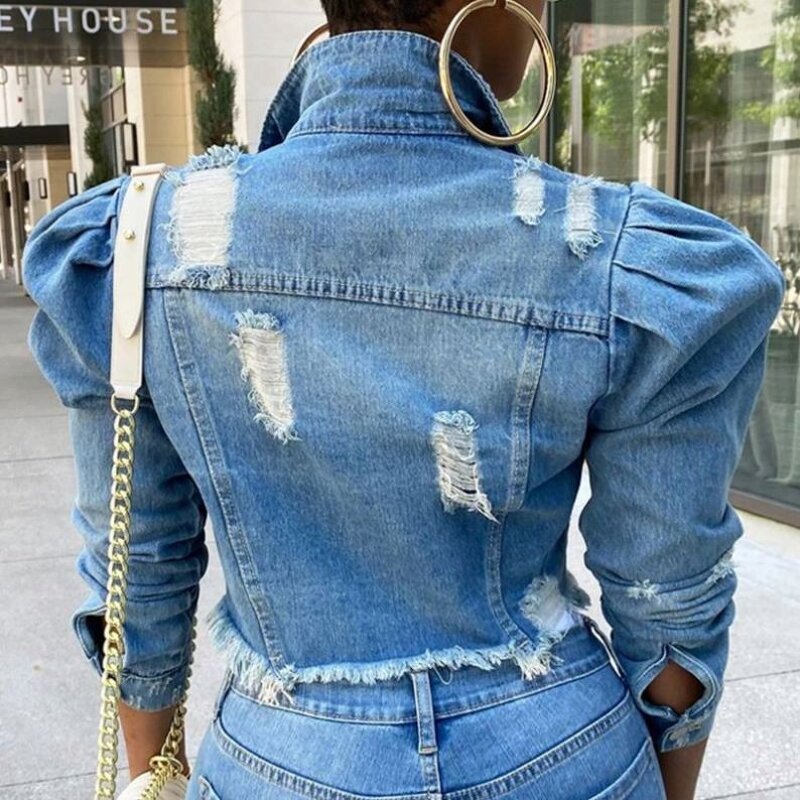 Denim Jacket Factory - OEM Fashion Beaded Short Sleeves Jacket