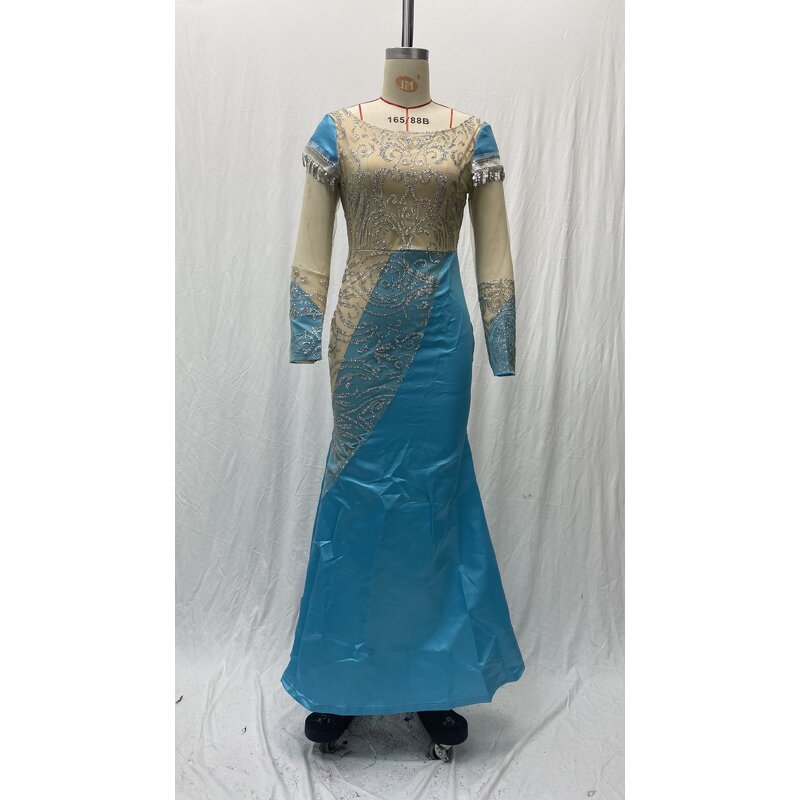 Wedding Dress Manufacturer - OEM Off-Shoulder Solid Split Satin Dress