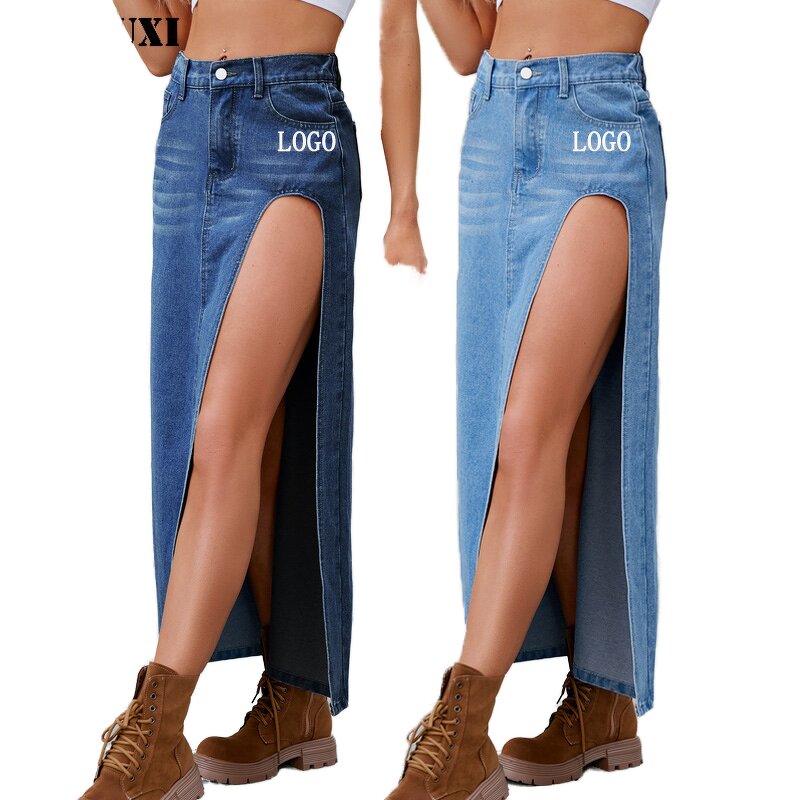 Denim Skirt Manufacturer - OEM Summer High Waisted Washed Skirt