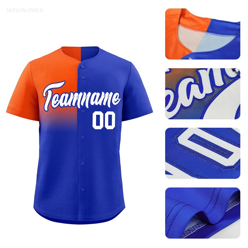 Baseball Jersey Factory - Custom Gradient Split Personalized Team