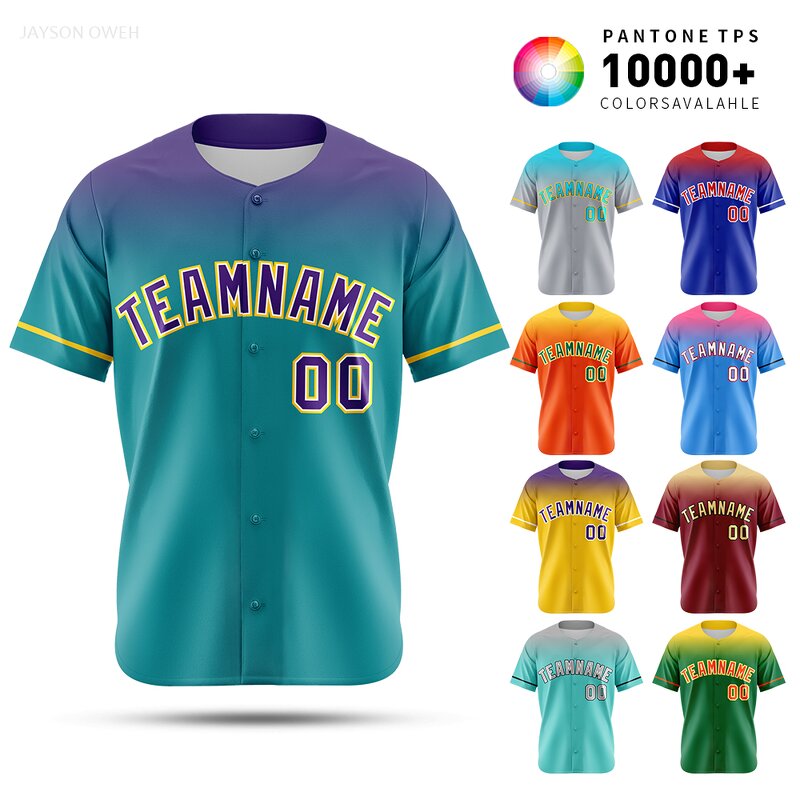 Baseball Jersey Manufacturer - High Quality Gradient Button Team Custom