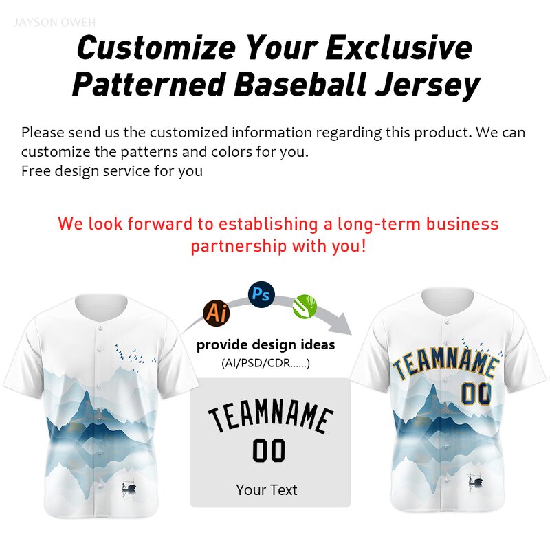 Baseball Jersey Factory - Custom Chinese Ink Painting Split Button