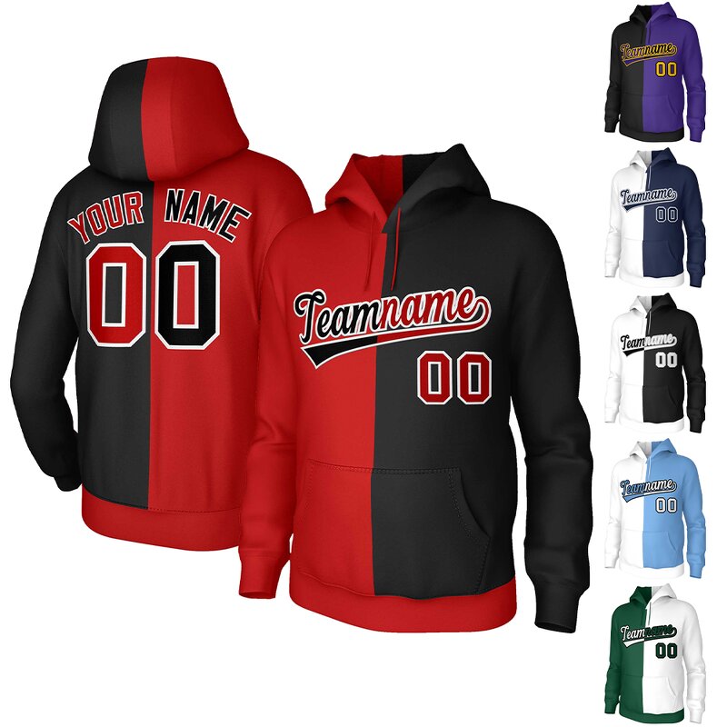 Hoodie Factory - Custom Vintage Embroidery Split Design Pullover