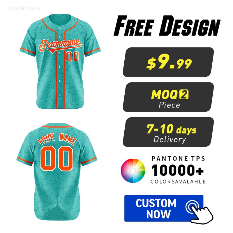 Baseball Jersey Factory - All Over Star Pattern Custom Team Name