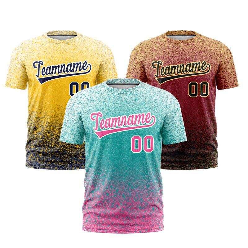 T-Shirt Manufacturer - Custom Short Sleeve Explosion Dust Gradient