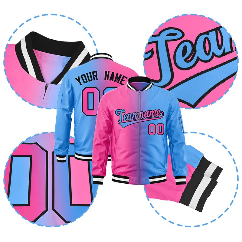 Baseball Jacket Factory - Customizable Gradient Color Team Personalized