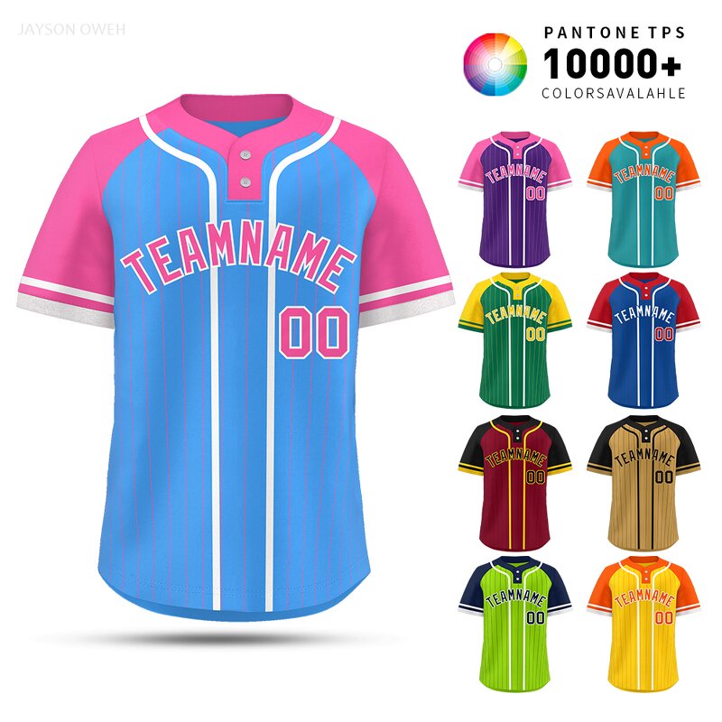 Baseball Jersey Factory - Custom Two Button Raglan Contrast Design