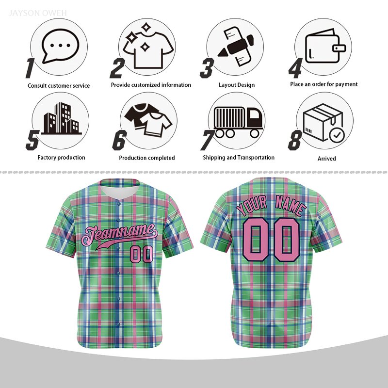 Baseball Jersey Factory - High Quality Custom Button Classic Plaid