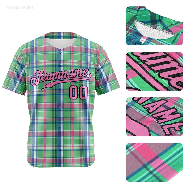 Baseball Jersey Factory - High Quality Custom Button Classic Plaid
