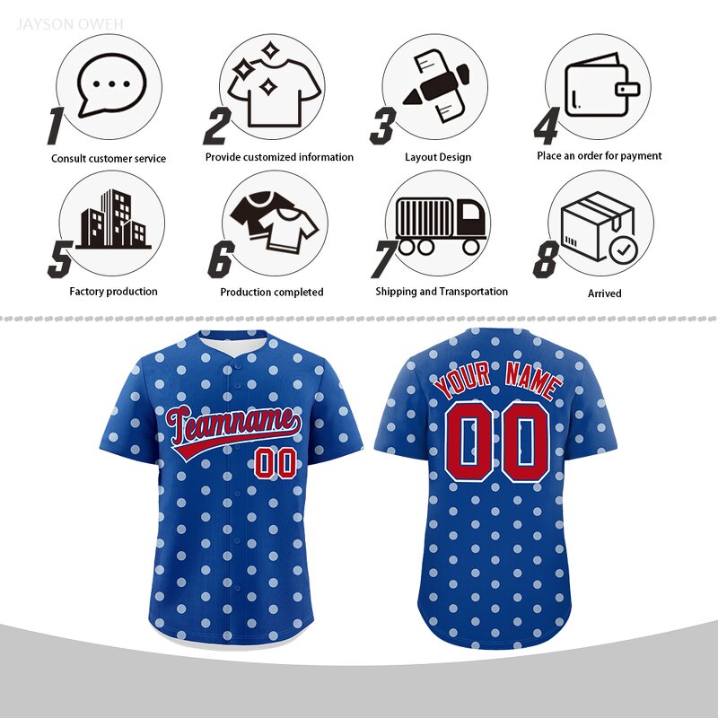 Baseball Jersey Manufacturer - Custom Polka Dot Personalized Team