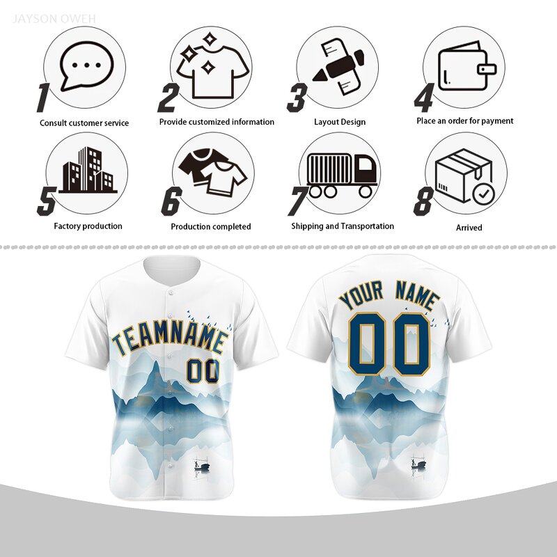 Baseball Jersey Factory - Custom Chinese Ink Painting Split Button