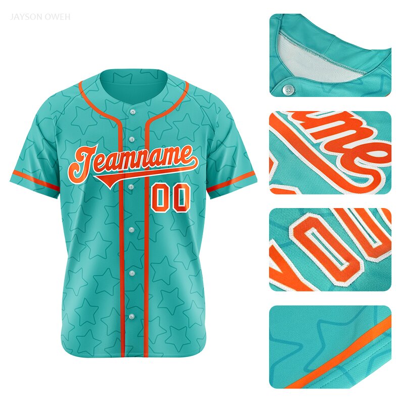 Baseball Jersey Factory - All Over Star Pattern Custom Team Name