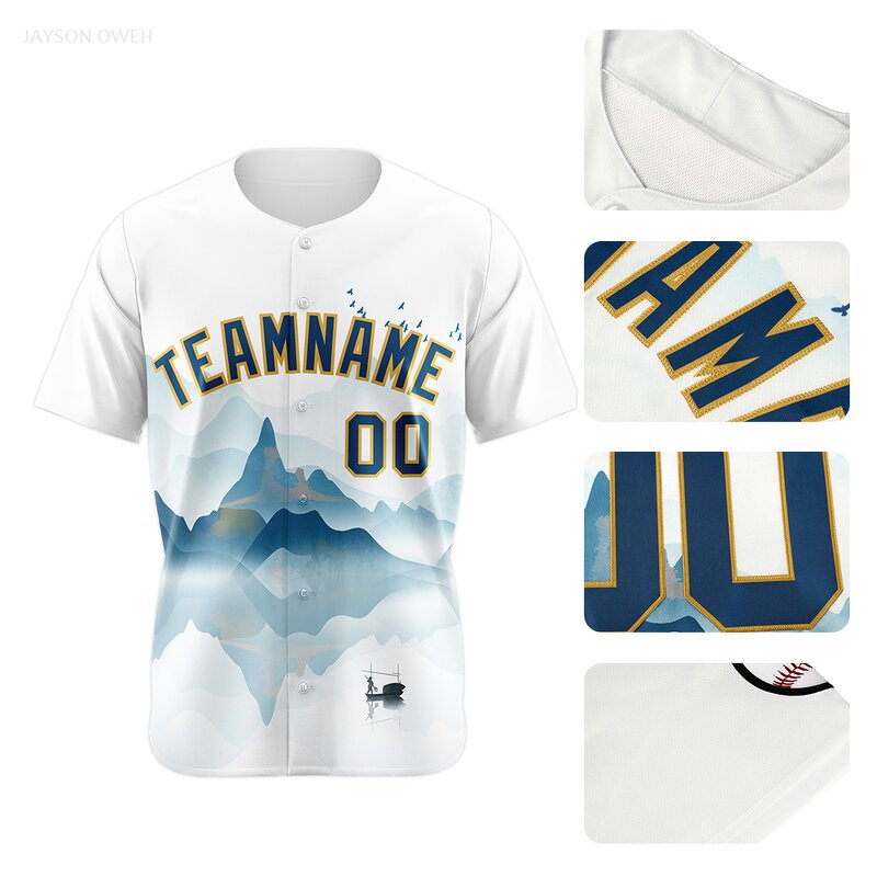 Baseball Jersey Factory - Custom Chinese Ink Painting Split Button