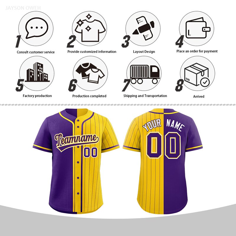 Baseball Jersey Factory - High Quantity Striped Button Closure OEM
