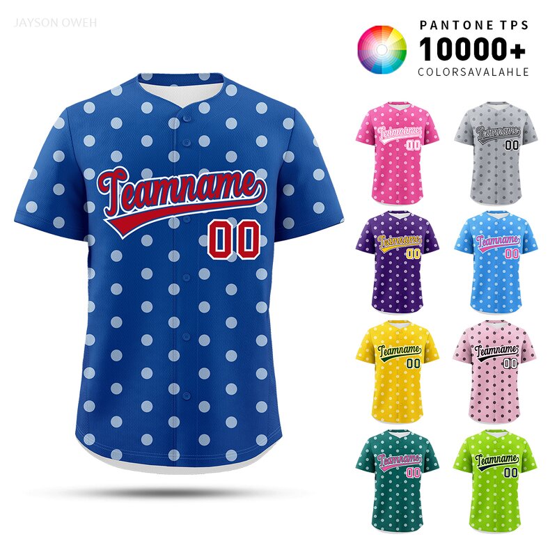Baseball Jersey Manufacturer - Custom Polka Dot Personalized Team