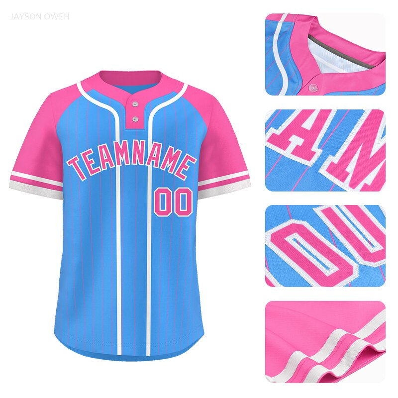 Baseball Jersey Factory - Custom Two Button Raglan Contrast Design