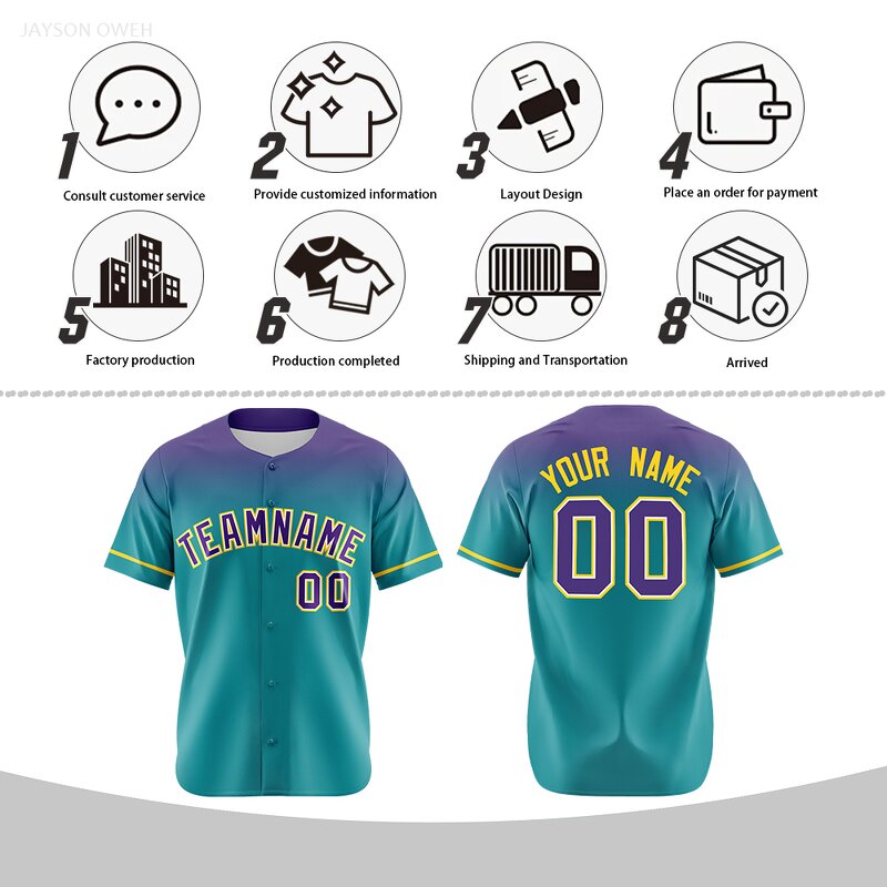 Baseball Jersey Manufacturer - High Quality Gradient Button Team Custom