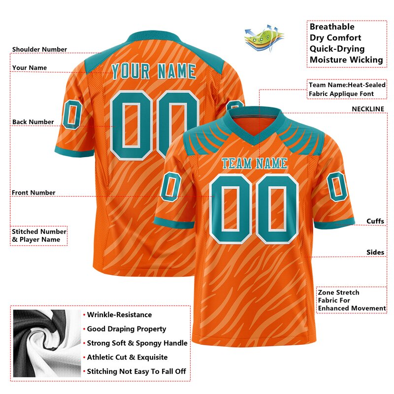 Football Jersey Factory - Wholesale Tiger Stripe Color Block Custom