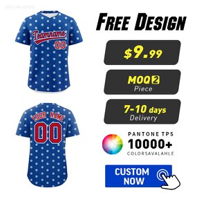 Baseball Jersey Manufacturer - Custom Polka Dot Personalized Team