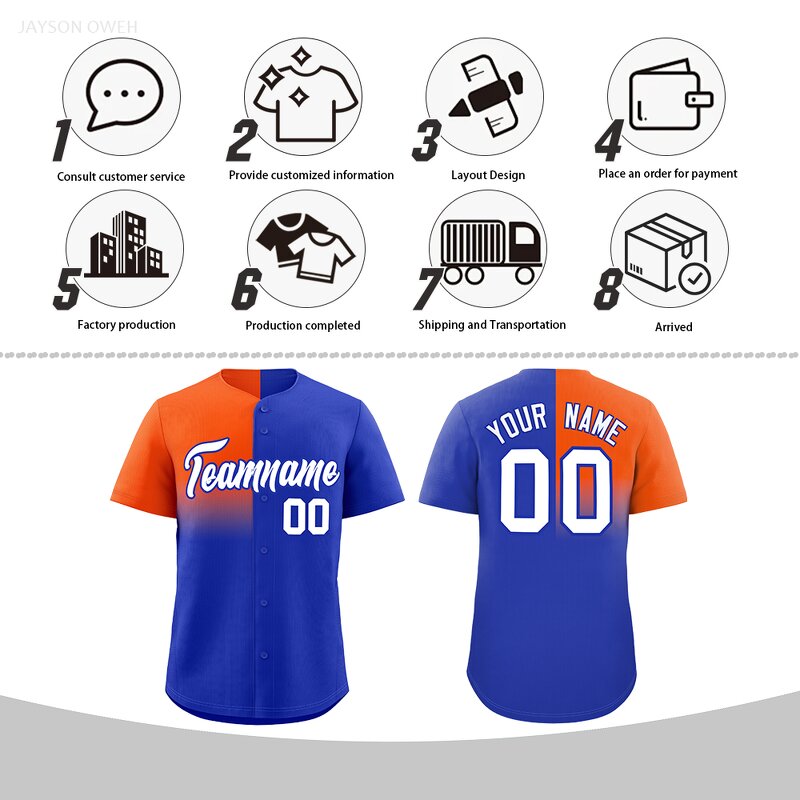 Baseball Jersey Factory - Custom Gradient Split Personalized Team