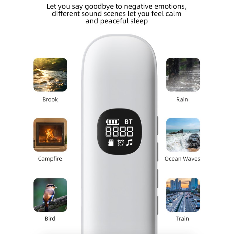 White Noise Sleep Aid Factory - Bulk USB-Charged Pillow-Shaped Bone-Conduction Volume Timer