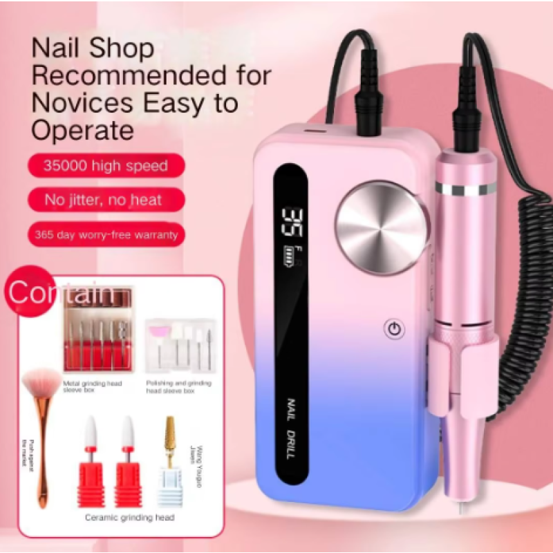 Cordless Nail Drill Supplier - OEM Portable Rechargeable USB-Plug New Metal Design