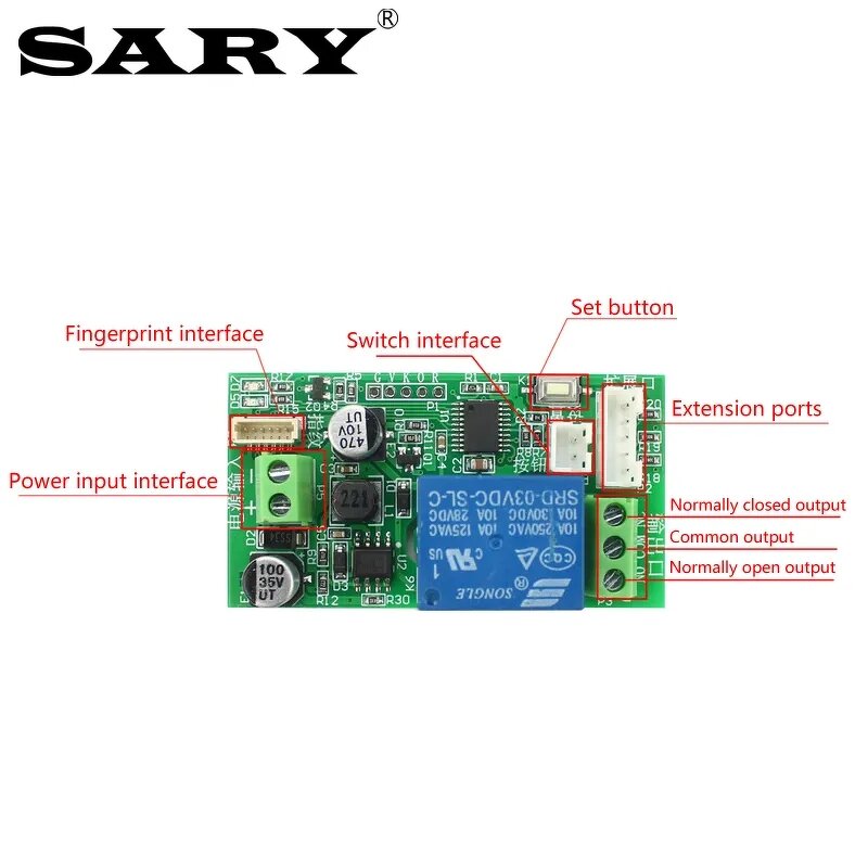 Fingerprint Access Control Board Factory - SY168 DC12V Verification Module