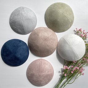 Suede Kippah Supplier - OEM Jewish Plain Suede Yarmulka