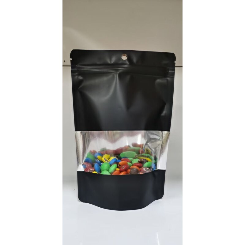 Black Pouch Plastic Bag Supplier - OEM Clean Window Zip Lock