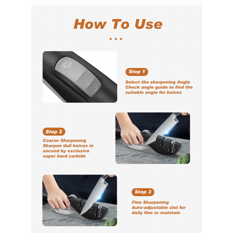 Knife Sharpener Factory - OEM Adjustable Angle Diamond Tungsten