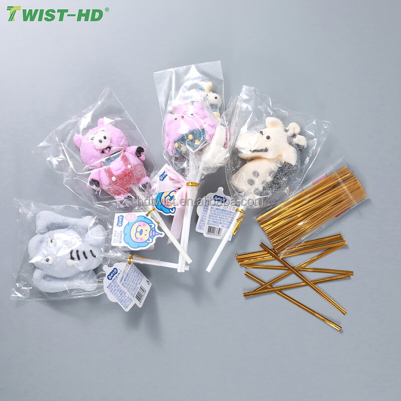 Cake Pop Bags Supplier - OEM DIY Lollipop Sticks Metallic Twist