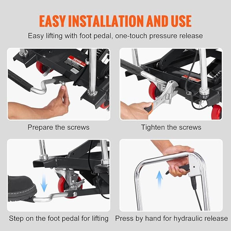 Hydraulic Lift Table Supplier - 500lbs Capacity with Wheels Non-Slip Pad