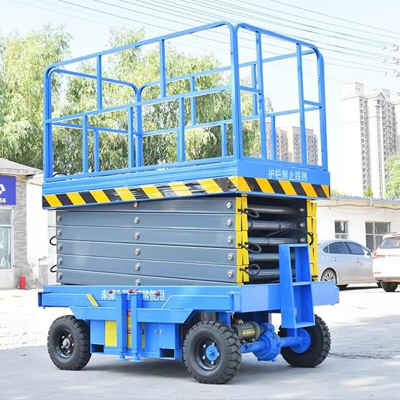 Wheeled Aerial Skylift Factory - 8-10 m Mobile Electric Hydraulic Scissor Lift