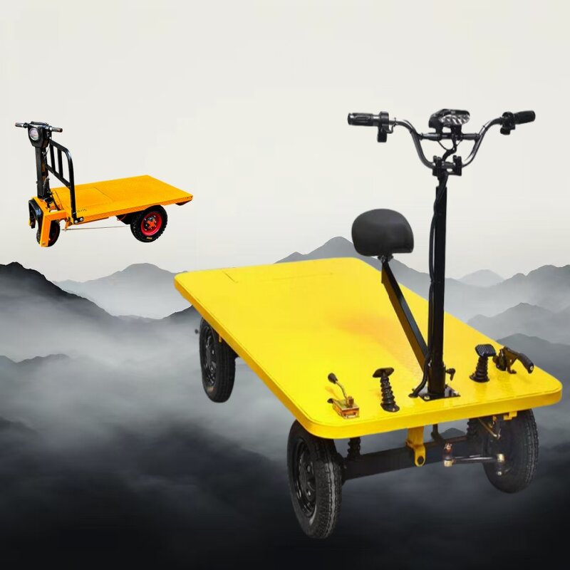 Electric Platform Trolley Manufacturer - 4 Wheels 1000 kg Ride Backwards Cargo