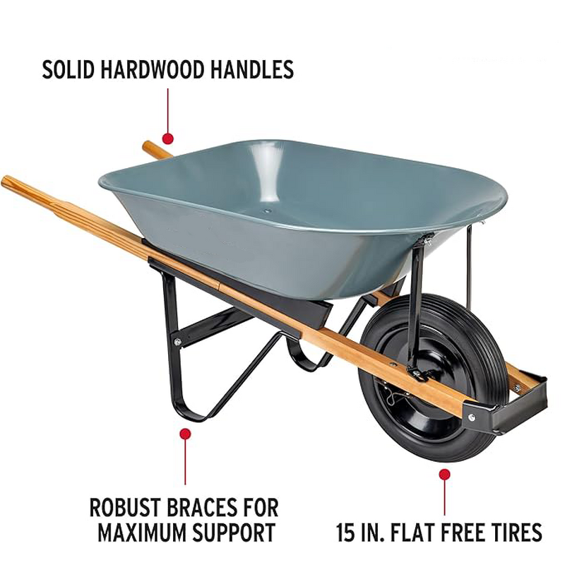 Garden Cart Factory - 5 Cubic Foot Heavy Duty with 15 Inch Flat Free Tire