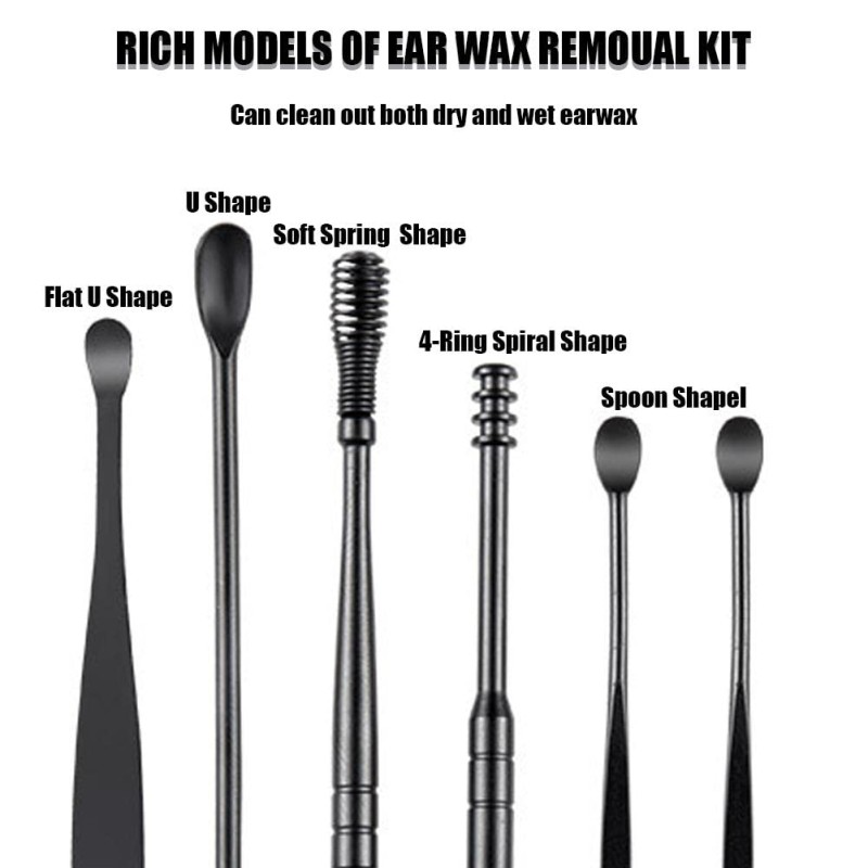 Ear Cleaning Tool Factory - OEM 7pcs Silver Earpick Set