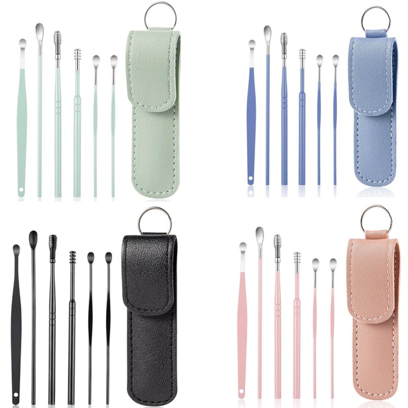 Ear Cleaning Tool Factory - OEM 7pcs Silver Earpick Set