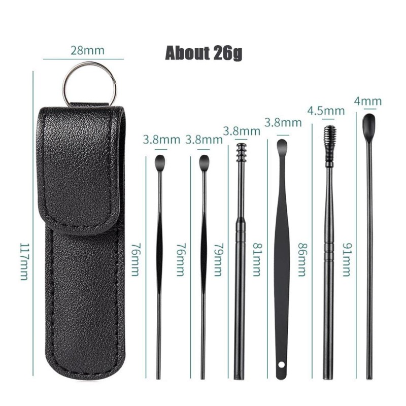 Ear Cleaning Tool Factory - OEM 7pcs Silver Earpick Set