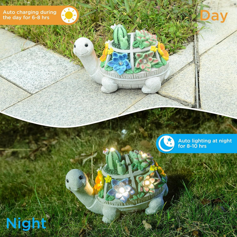 Resin Statue Factory - OEM Outdoor Turtle Solar Garden Decoration