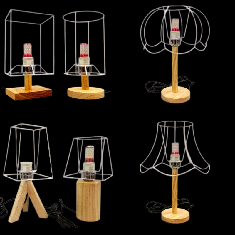 Table Lamp Kit Supplier - OEM Handmade Woven Solid Wood DIY