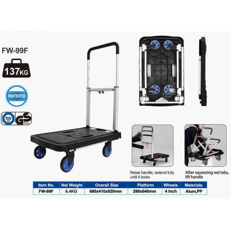 Portable Trolley Supplier - OEM 135KG Aluminum Platform Hand Truck