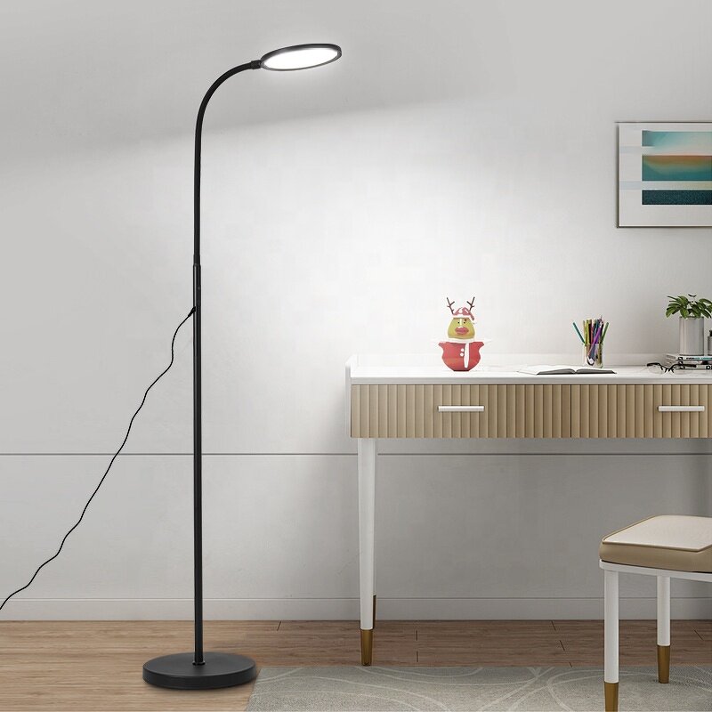Metal LED Floor Lamp Factory - OEM Black Touch Sensor Flexible Arm
