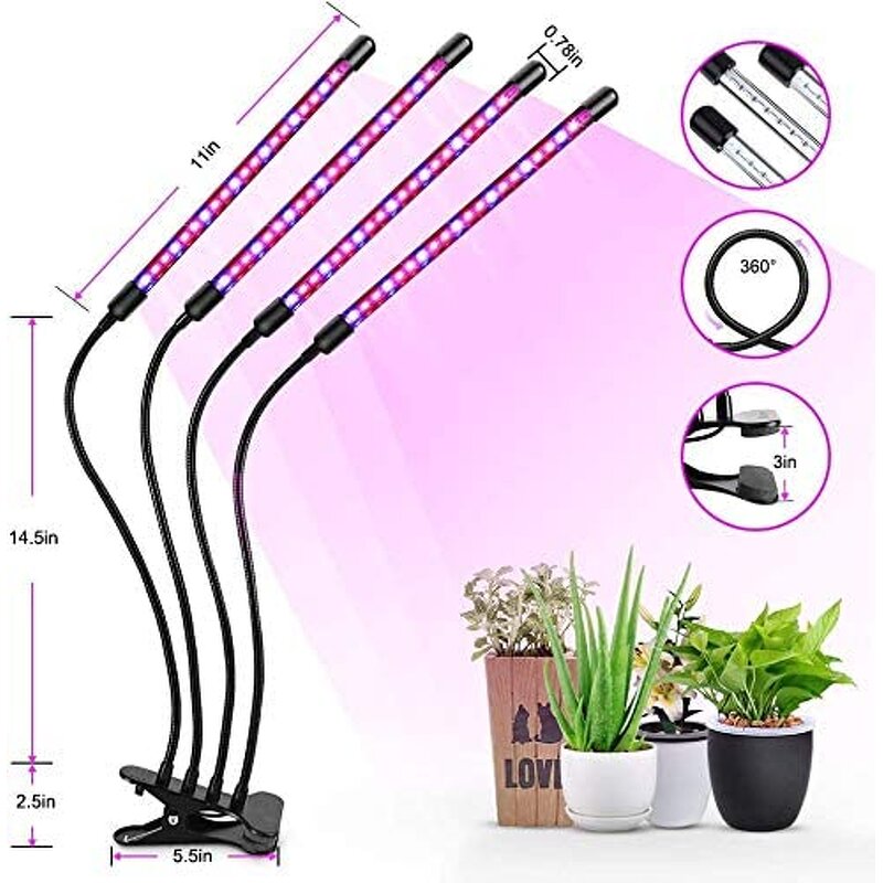 LED Plant Growth Light Factory - OEM Four Tubes Timing Clip Dimmable