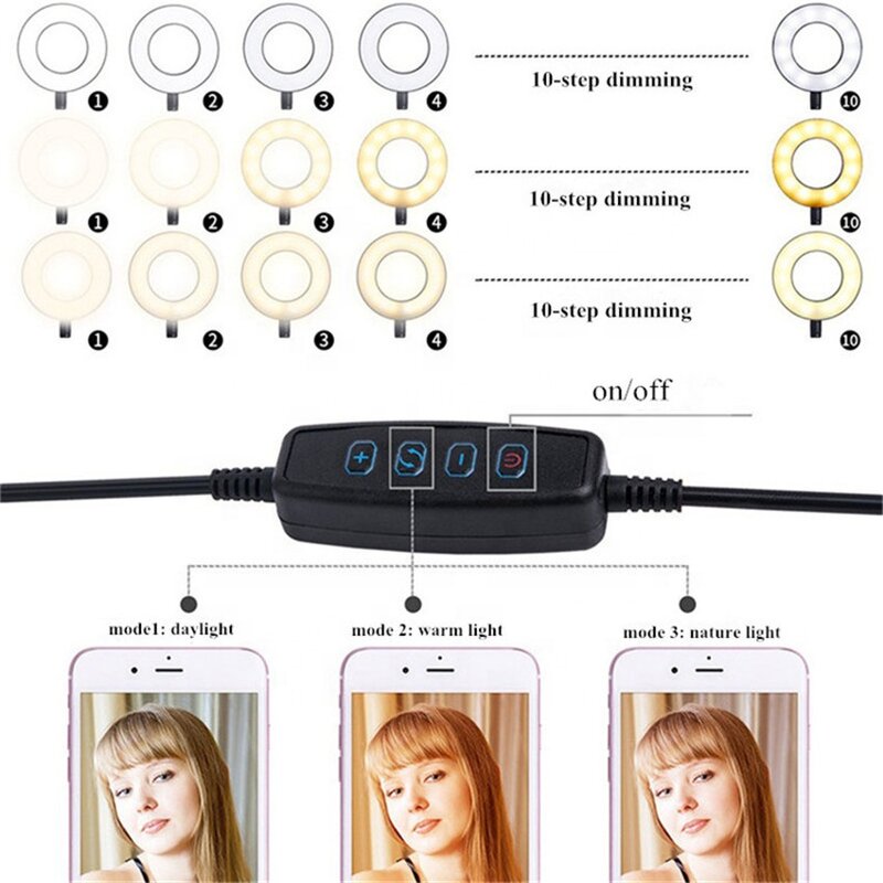Clip-on Selfie Ring Light Factory - OEM USB Charging Flexible with Stand
