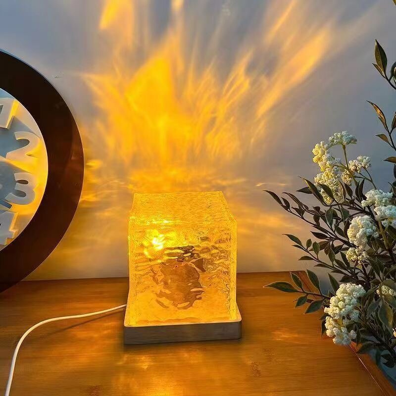 Square Dynamic Water Ripple Lamp Manufacturer - OEM Stylish Color Changing Night Light