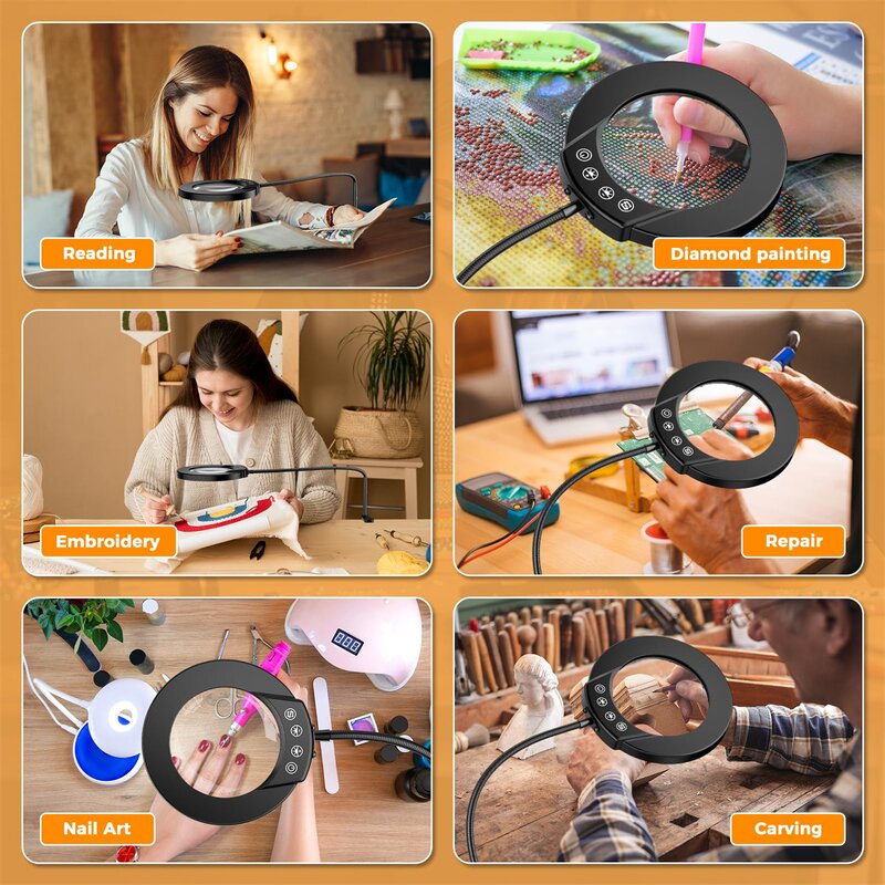 Magnifier Loup Lamp Supplier - OEM New Arrival Touch Control 5 Modes