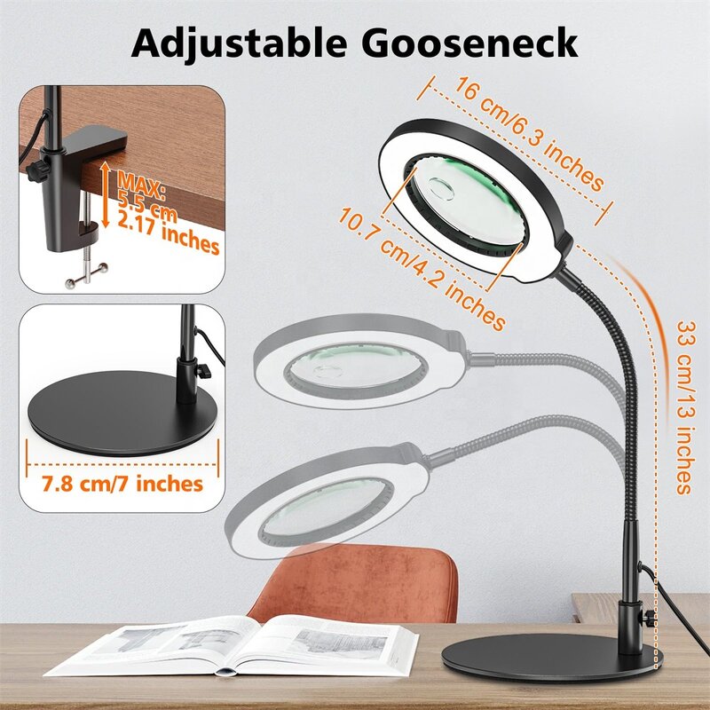 Magnifying Desk Lamp Factory - OEM Newly Upgraded 10X 15X HD Lens
