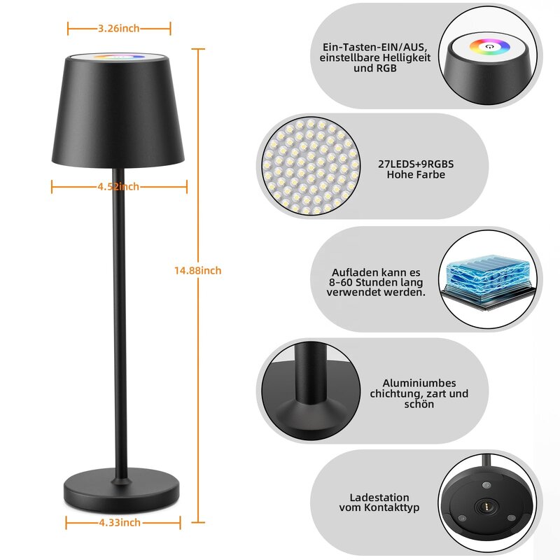 Cordless Table Lamp Factory - OEM Modern Rechargeable Touch Control