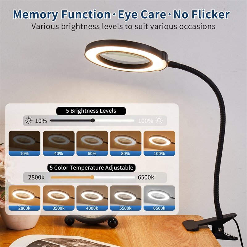 Magnifier Loupe Lamp Factory - OEM Flexible Arm Touch Control USB